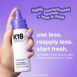 K18 Air Wash Dry Shampoo Bottle